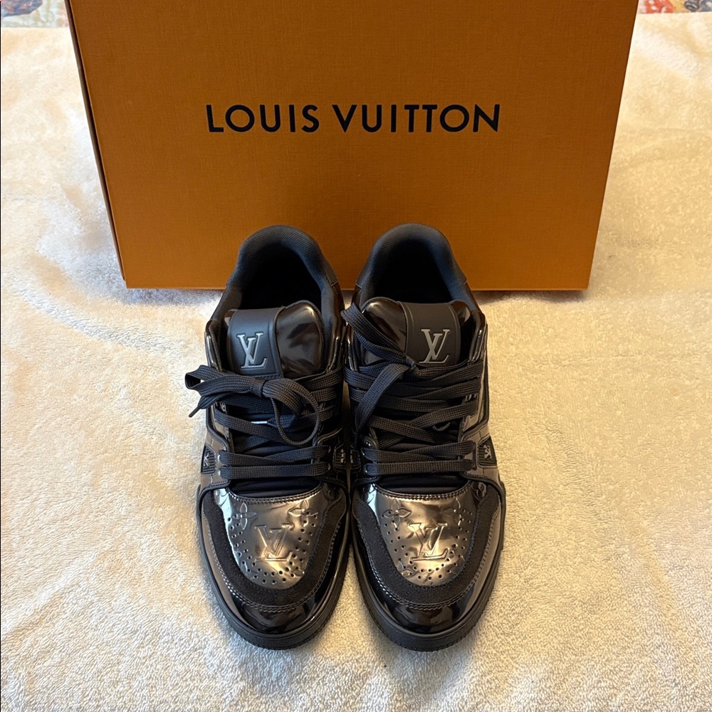 Louis Vuitton Glossy Black Men's Sneakers
